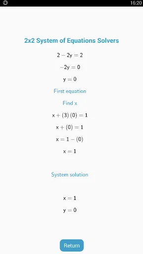 2x2 System of Equation Solvers screenshot 4