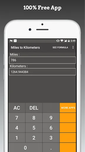Miles to Kilometers / miles to screenshot 1