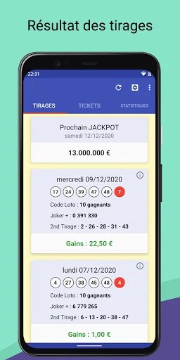 Results for french Loto