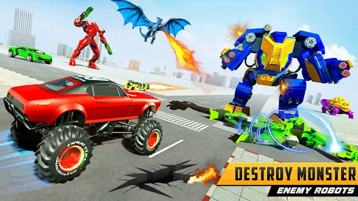 Flying Dragon Robot Car Game