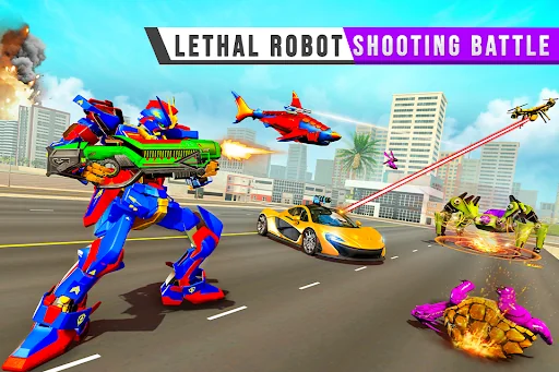 Police Shark Robot Car Games screenshot 3