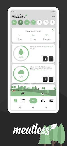 meatless - meat intake tracker screenshot 1
