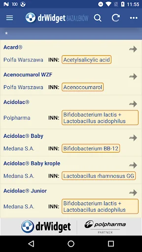 DrWidget Baza Leków