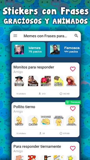 Stickers graciosos para WhatsA