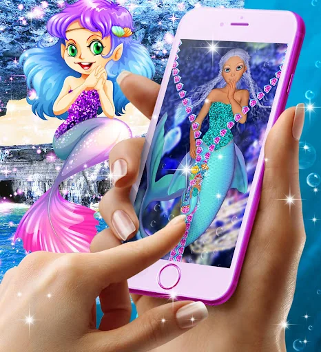 Mermaid lock screen screenshot 1