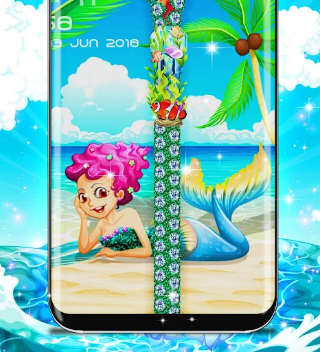 Mermaid lock screen screenshot 2