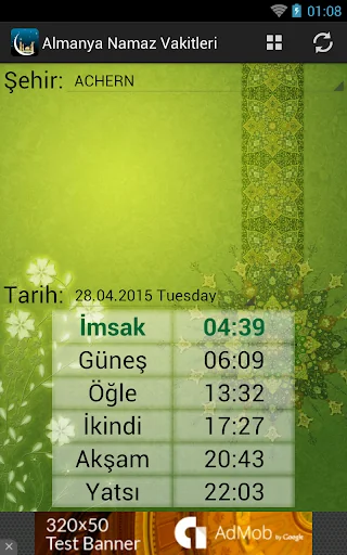 Almanya Namaz Vakitleri