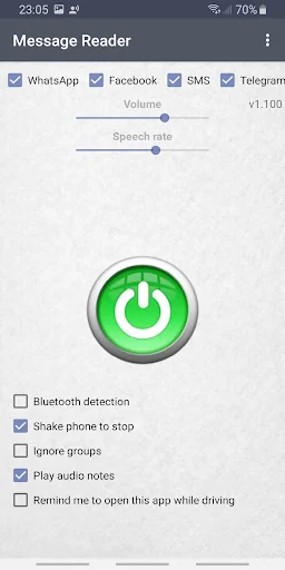 Message Reader - Reads aloud