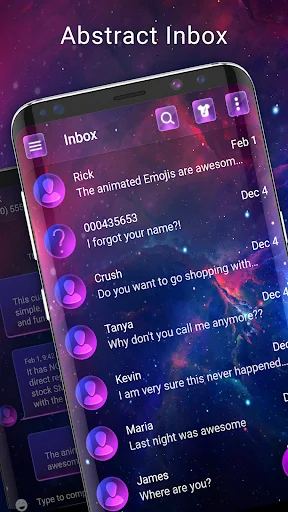 Neon led SMS Messenger theme screenshot 1