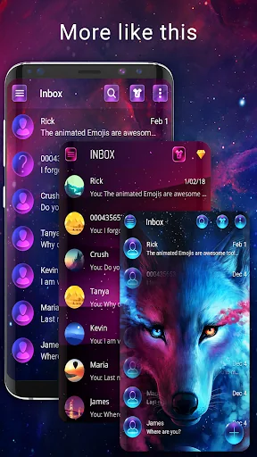 Neon led SMS Messenger theme screenshot 3