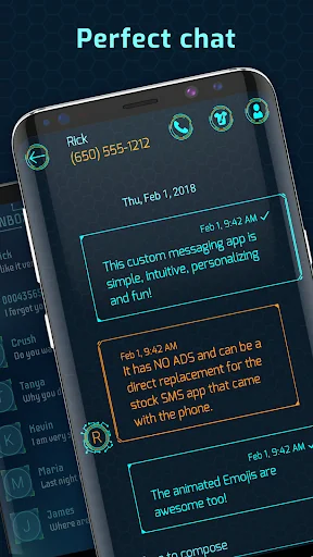 Hacker sms messenger theme screenshot 2