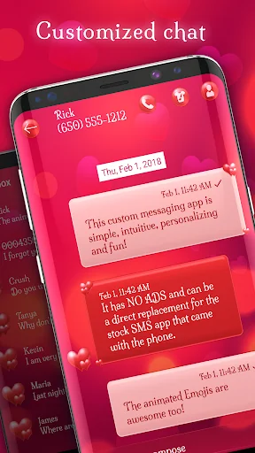Romantic love red color theme screenshot 2