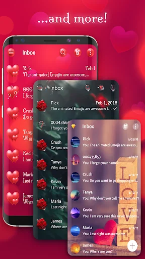 Romantic love red color theme screenshot 3