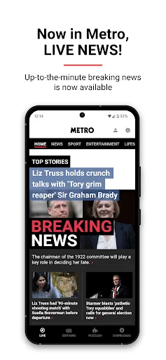 Metro | World and UK news app screenshot 1