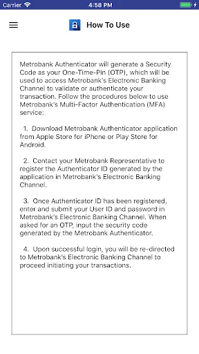 Metrobank Authenticator screenshot 3