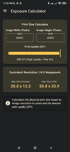 Exposure Calculator