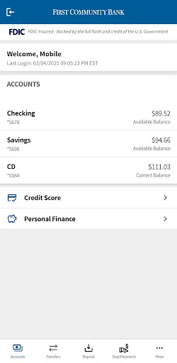 First Community Bank screenshot 1