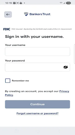 Bankers Trust M+ Personal screenshot 1
