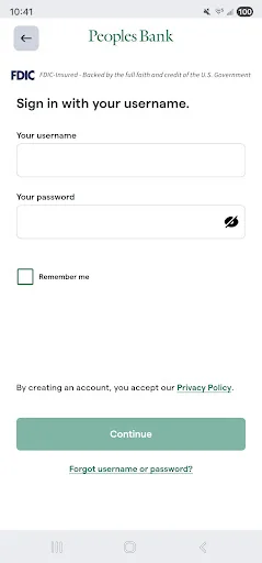 Peoples Bank (WA) screenshot 1