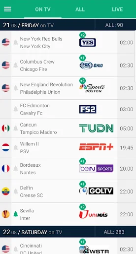 Soccer Live on TV screenshot 1