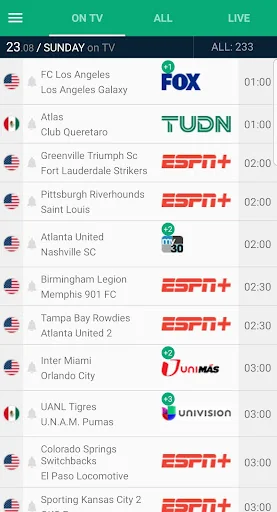 Soccer Live on TV screenshot 2