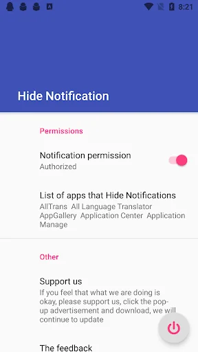 Hide Notification
