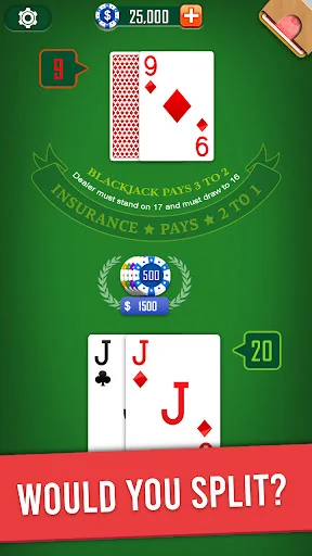 Blackjack 21 card game