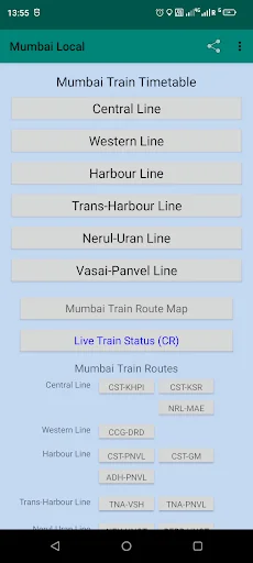 Mumbai Local Train Timetable
