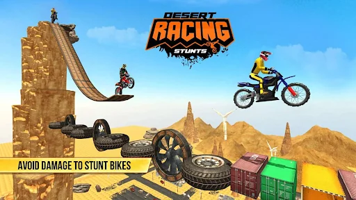 Desert Bike Stunts Racing Game