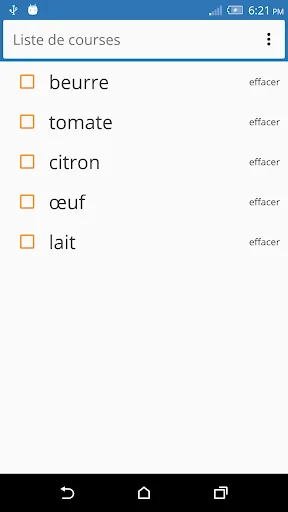 Liste de courses
