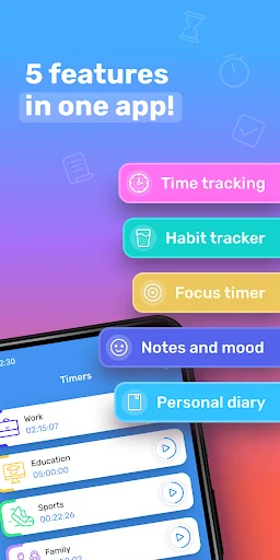 Worktime - time tracker, goals