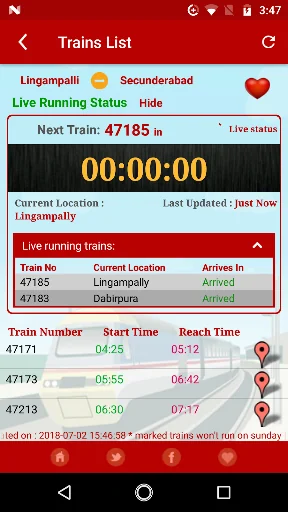 MMTS Train Timings screenshot 4