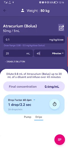Infusions PRO Calculator screenshot 1