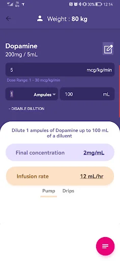Infusions PRO Calculator screenshot 2