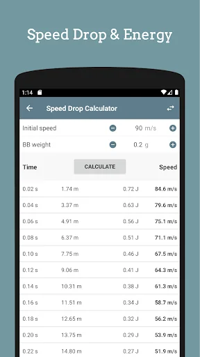 Airsoft Ballistics Calculator screenshot 2