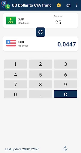 US Dollar to CFA franc convert screenshot 1