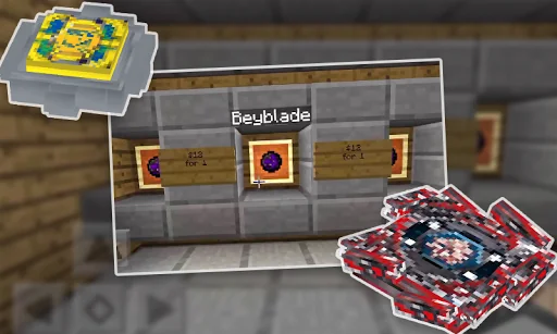 Beyblade mod – battles in Mine screenshot 2