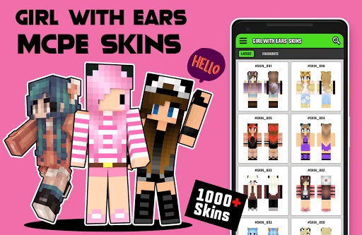 Cute Girl With Ears Skins screenshot 1