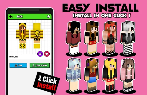 Cute Girl With Ears Skins screenshot 2