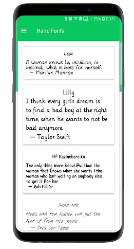 Hand Fonts for FlipFont