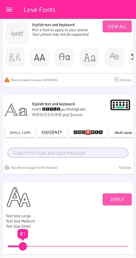 Love fonts for FlipFont screenshot 1