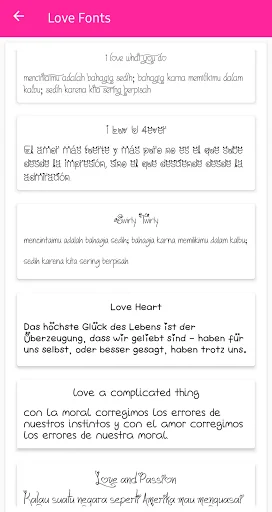 Love fonts for FlipFont screenshot 2