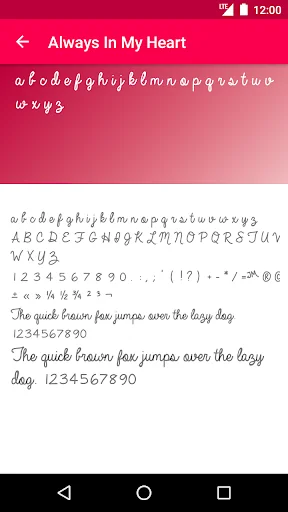 Romance Fonts screenshot 2