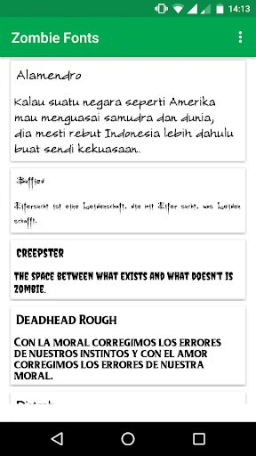 Zombie Fonts for FlipFont screenshot 1