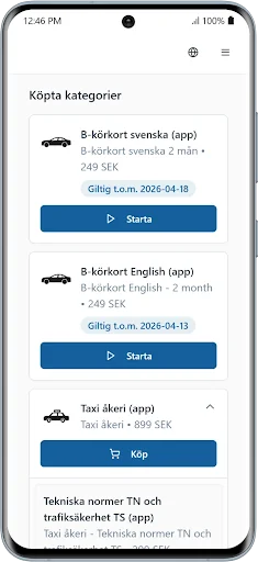 A,B,C,D,taxi & taxiåkeri teori