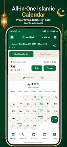 Hijri Calendar 2026 & Qibla