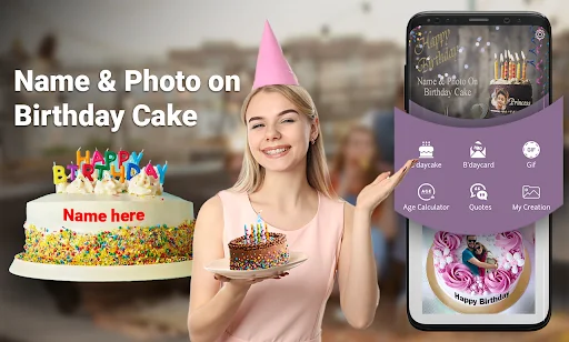 Name Photo On Birthday Cake