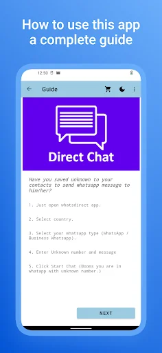 iDirect: Chat w/o contacts