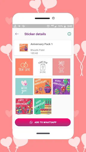 Anniversary Stickers for Whats screenshot 4