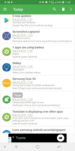 Notification History screenshot 1